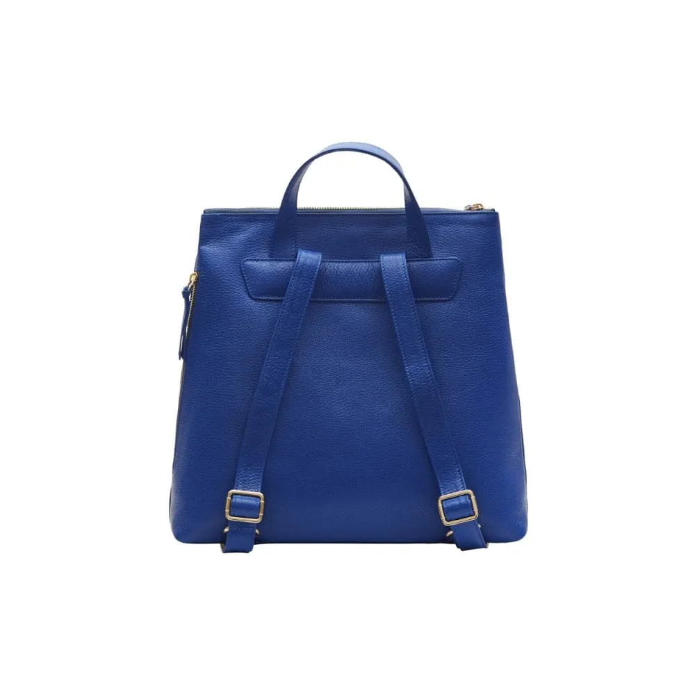 Leather 13" Laptop Backpack - Cobalt
