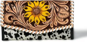 Leather Clutch for Women, Stylish Evening Handbag for Girls, Foldover Hand Bag for Dating, Wedding and Party