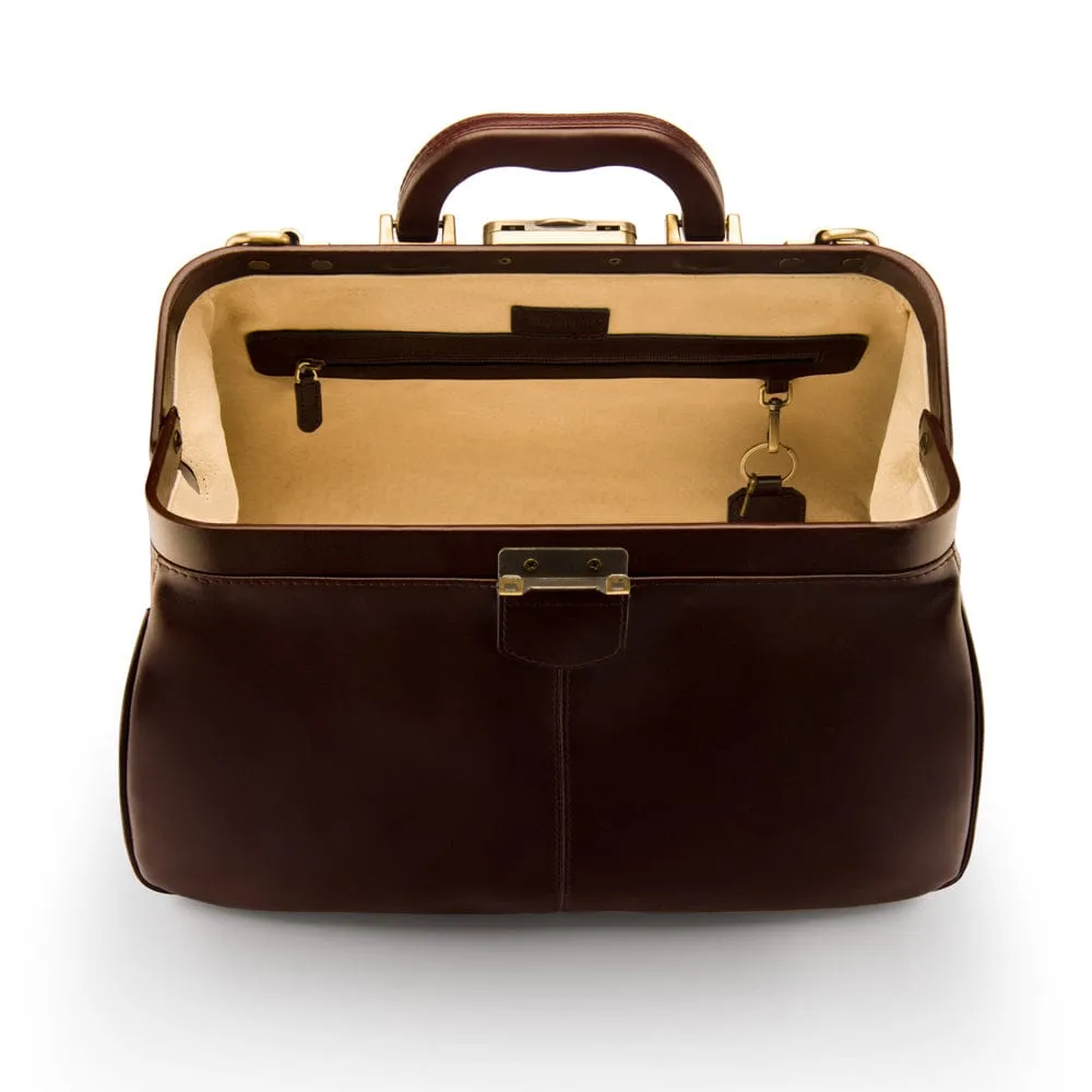 Leather Gladstone Doctor's Bag - Brown