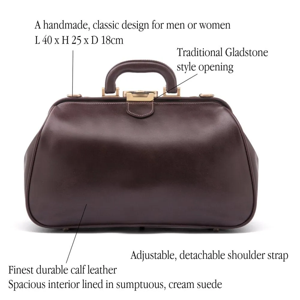 Leather Gladstone Doctor's Bag - Brown