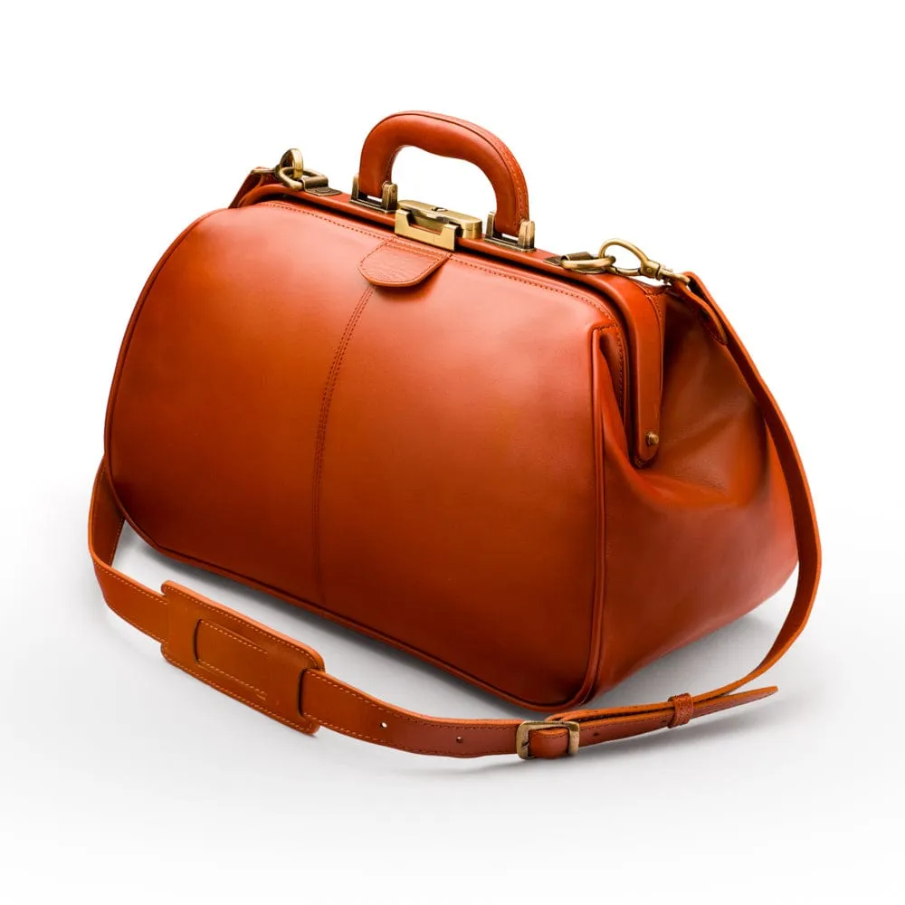 Leather Gladstone Doctor's Bag - Light Tan