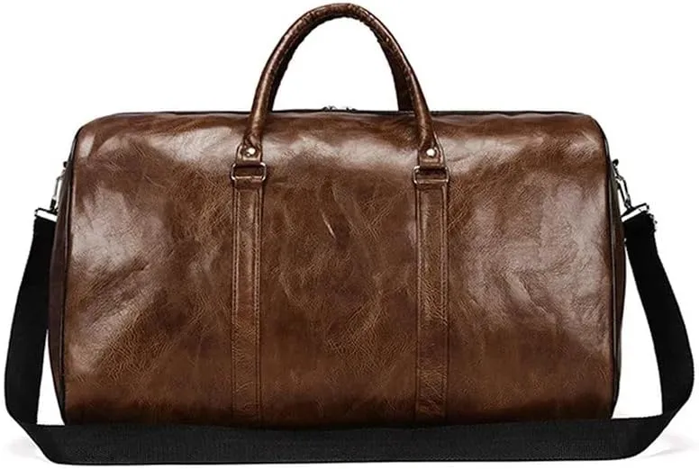 Leather Travel Bag Large Duffle Independent Big Fitness Bags Handbag Bag Luggage Shoulder Bag Black Men Fashion Zipper