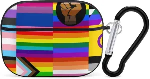 LGBTQIA Flags Funny Hard Case Compatible with Airpods Pro Earbuds Headset Cover Protective Storage Bag for Men Women