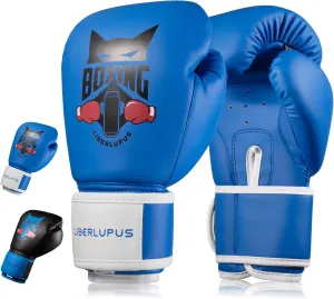 Liberlupus Kids Boxing Gloves for Boys and Girls, Boxing Gloves for Kids 3-15, Youth Boxing Training Gloves, Kids Sparring Punching Gloves for Punching Bag, Kickboxing, Muay Thai, MMA