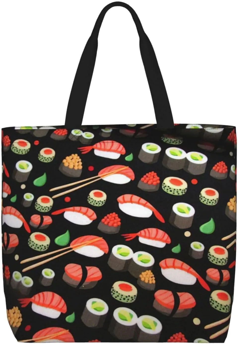 Library Bookshelf Book Print Tote Bag Shoulde Bag Handbag Grocery Bags Reusable For Office Shopping Travel Casual