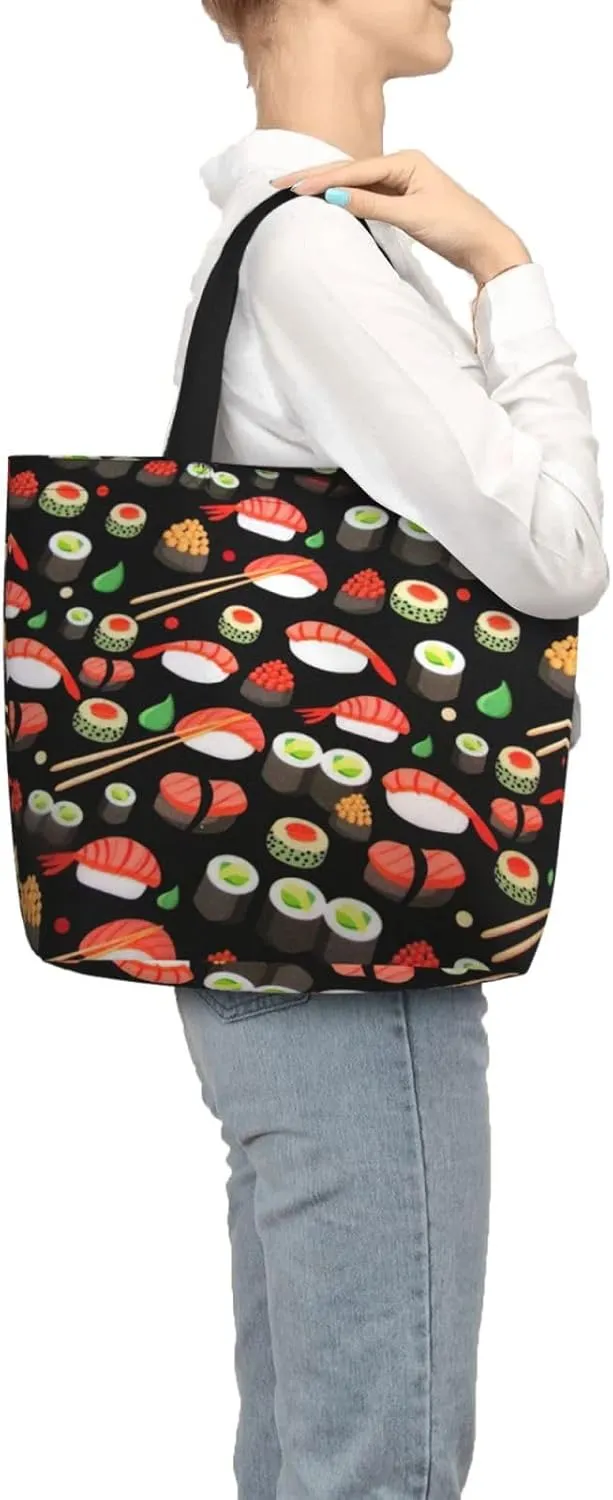 Library Bookshelf Book Print Tote Bag Shoulde Bag Handbag Grocery Bags Reusable For Office Shopping Travel Casual