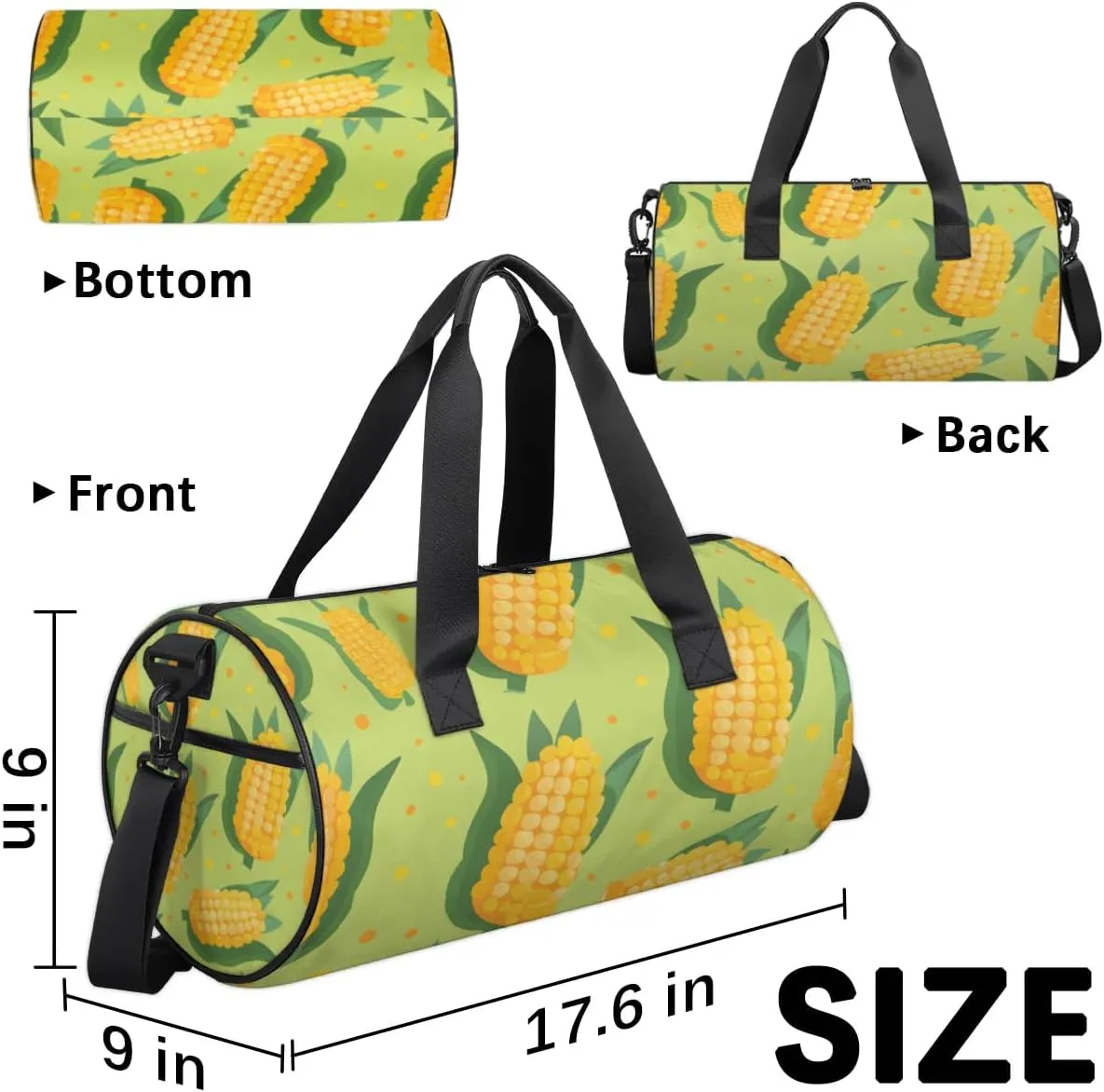 Lightweight Travel Duffle Bag Cute Corn Gym Bag for Women Men Stylish Small Duffle Bag for Fitness Yoga Travel Overnight Sport