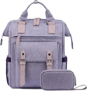 LOVEVOOK 17 Inch Backpack for Women, Laptop Bag Teacher Nurse Work Bags, Large Travel Backpack Business Computer Laptop Bag, College Backpack Stylish Daypack, Light Purple