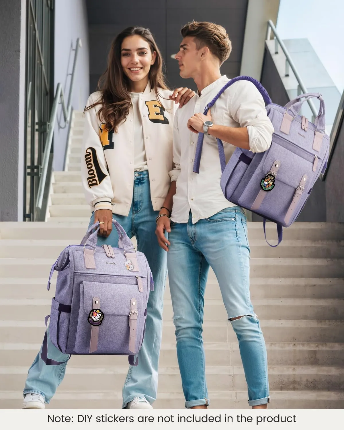 LOVEVOOK 17 Inch Backpack for Women, Laptop Bag Teacher Nurse Work Bags, Large Travel Backpack Business Computer Laptop Bag, College Backpack Stylish Daypack, Light Purple