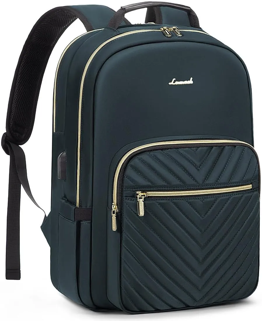 LOVEVOOK Laptop Backpack for Women 18.4 inch,Cute Womens Travel Backpack Purse,Professional Laptop Computer Bag,Waterproof Work Business College Teacher Bags Carry on Backpack with USB Port,Blue-green