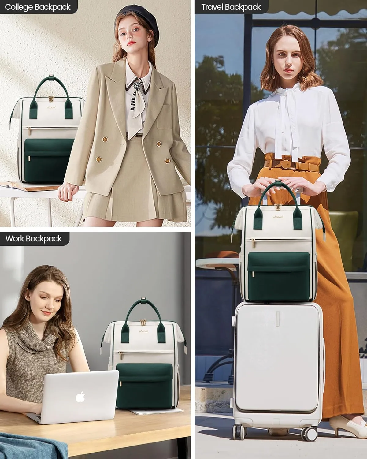 LOVEVOOK Laptop Backpack for Women Men, Teacher Nurse Work Bag Waterproof Fashion Travel Backpack Purse, 15.6 Inch Computer Backpack with USB Port