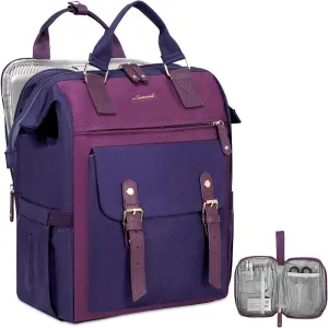 LOVEVOOK Laptop Backpack, Travel Bag with 17.3 inch Laptop Compartment, Water Resistant Teacher Nurse Doctor Work Bag, Anti-theft Daypack, Purple Blue