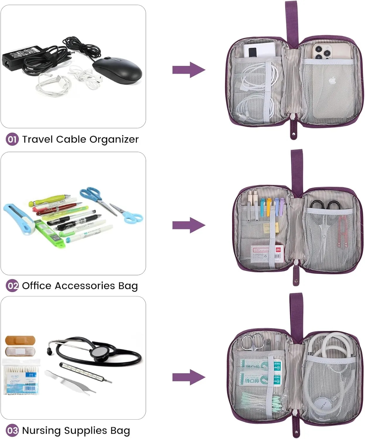 LOVEVOOK Laptop Backpack, Travel Bag with 17.3 inch Laptop Compartment, Water Resistant Teacher Nurse Doctor Work Bag, Anti-theft Daypack, Purple Blue