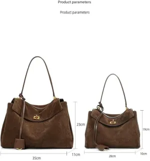 LOVQFINGGenuine matte leather handbag, fashionable and stylish women's shopping bag