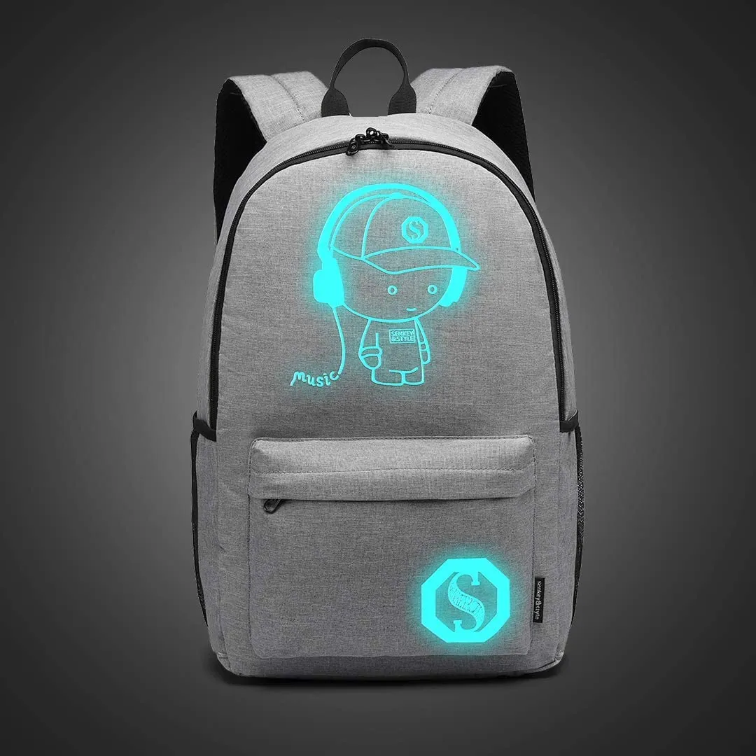 Luminous School Bags For Kids, College Bags For Boys & Girls Students With Waterproof USB