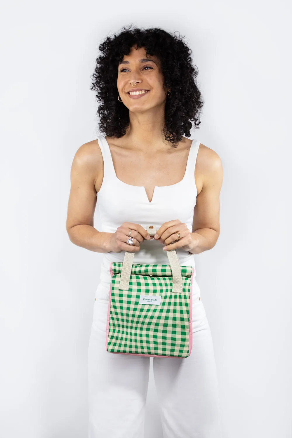 Lunch Bag | Distorted Gingham Green