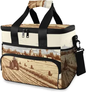 Lunch Bag Farmland Insulated Cooler Bag Reusable Lunch Box with Shoulder Strap for Picnic Hiking Camping Work