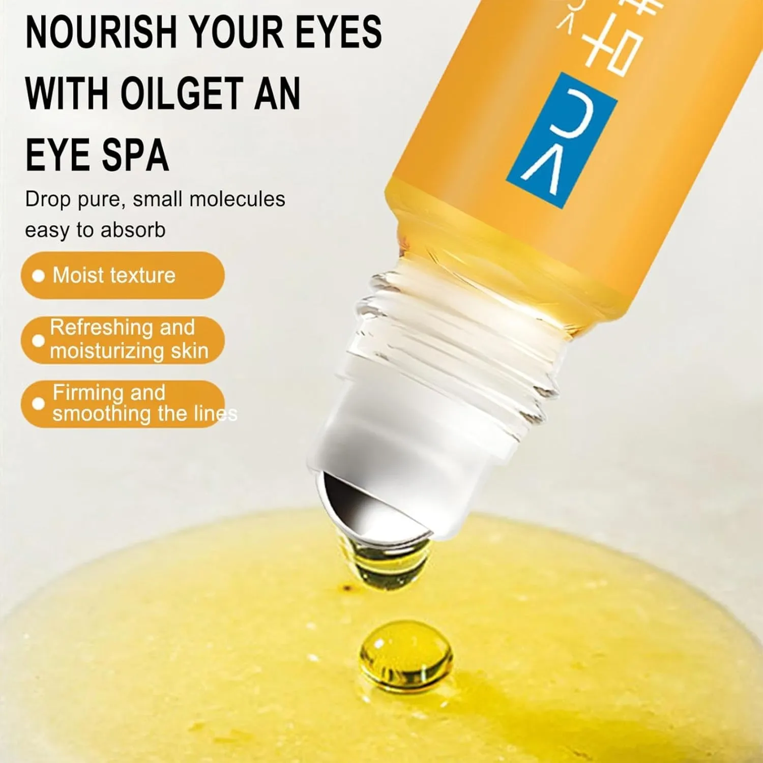 Lutein Eye Essence Oil,Vitamin C Lutein Eye Essence Oil,Lutein Essential Oil,Lutein Eye Serum,Lutein Rollerball Essence,Eye Essence Oil for Women Men (8ML, 5PC)