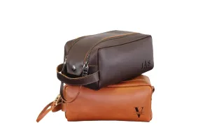 LUXE-RANGE Personalized Leather Toiletry Bag For Men, Leather Double Zipper, Leather Dopp Kit, Groomsmen Gifts, Men's Toiletry Bag, Gifts For Men, Christmas Gift, Wedding Gift, Anniversary Gift