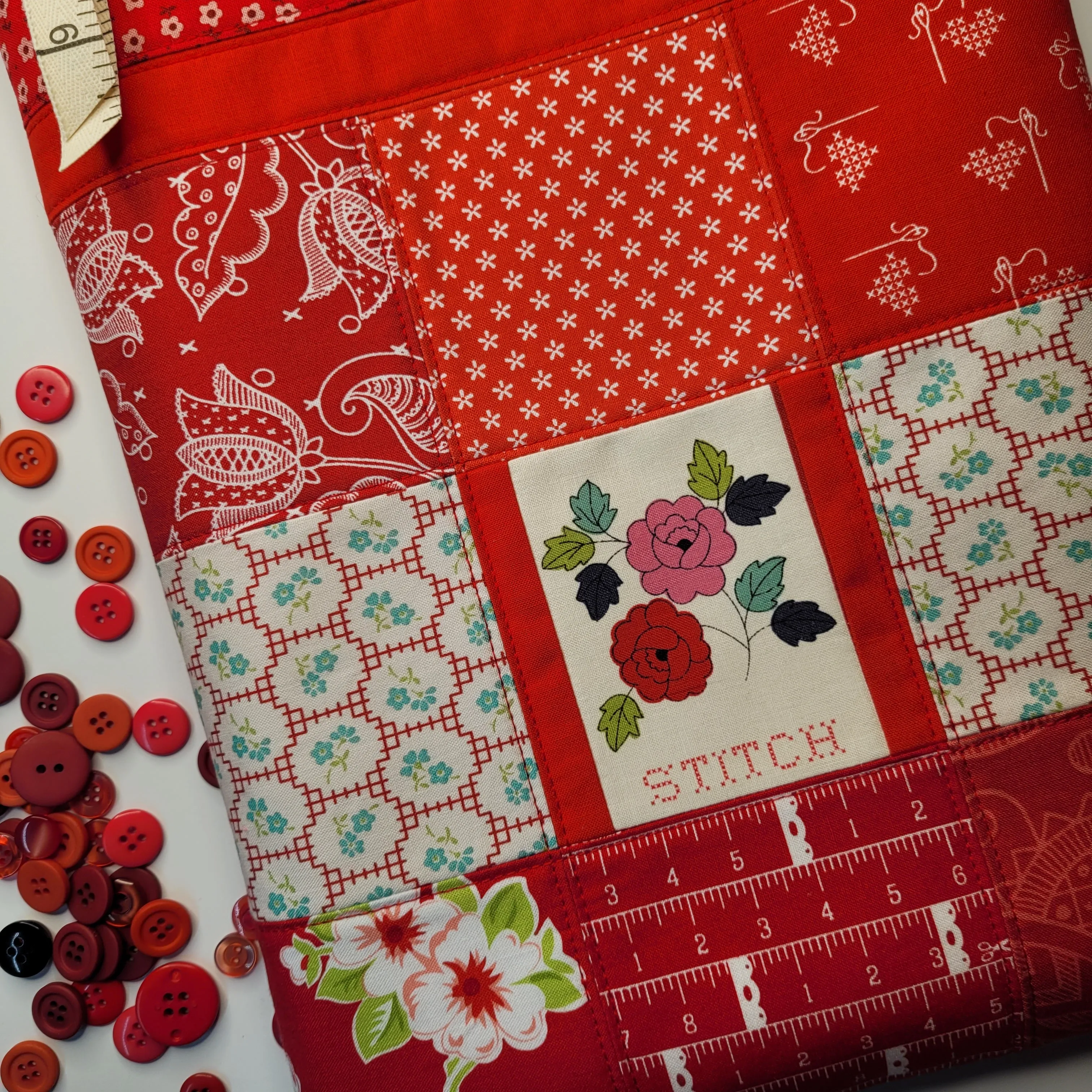 MADE TO ORDER Project Bag By Jenni Stitching Simply | "Stitch" | 10" Wide x 13.5" Tall x 1" Depth