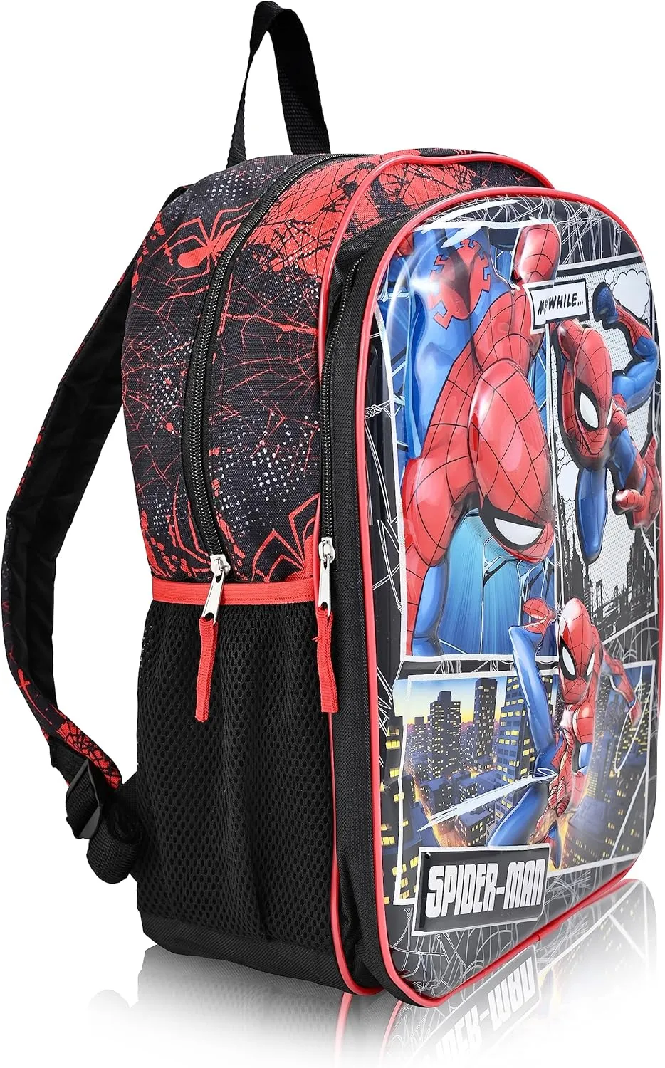 Marvel Spider-Man Boys Backpack For Kids| Elementary and Kindergarten Kids Knapsacks For School (Molded Front Spidey Comic)