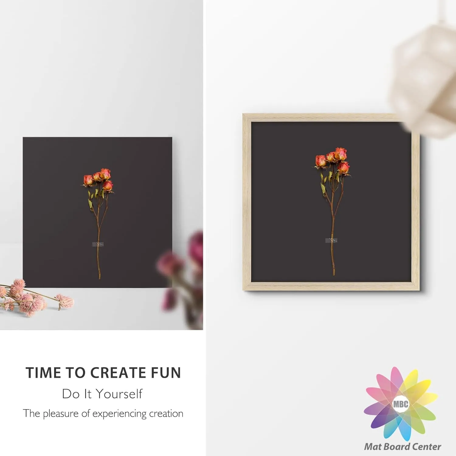 Mat Board Center, Pack of 10 12x12 Uncut Matte Boards, White and Black Backing Mat Boards for Prints, Frames, Photos, Crafts