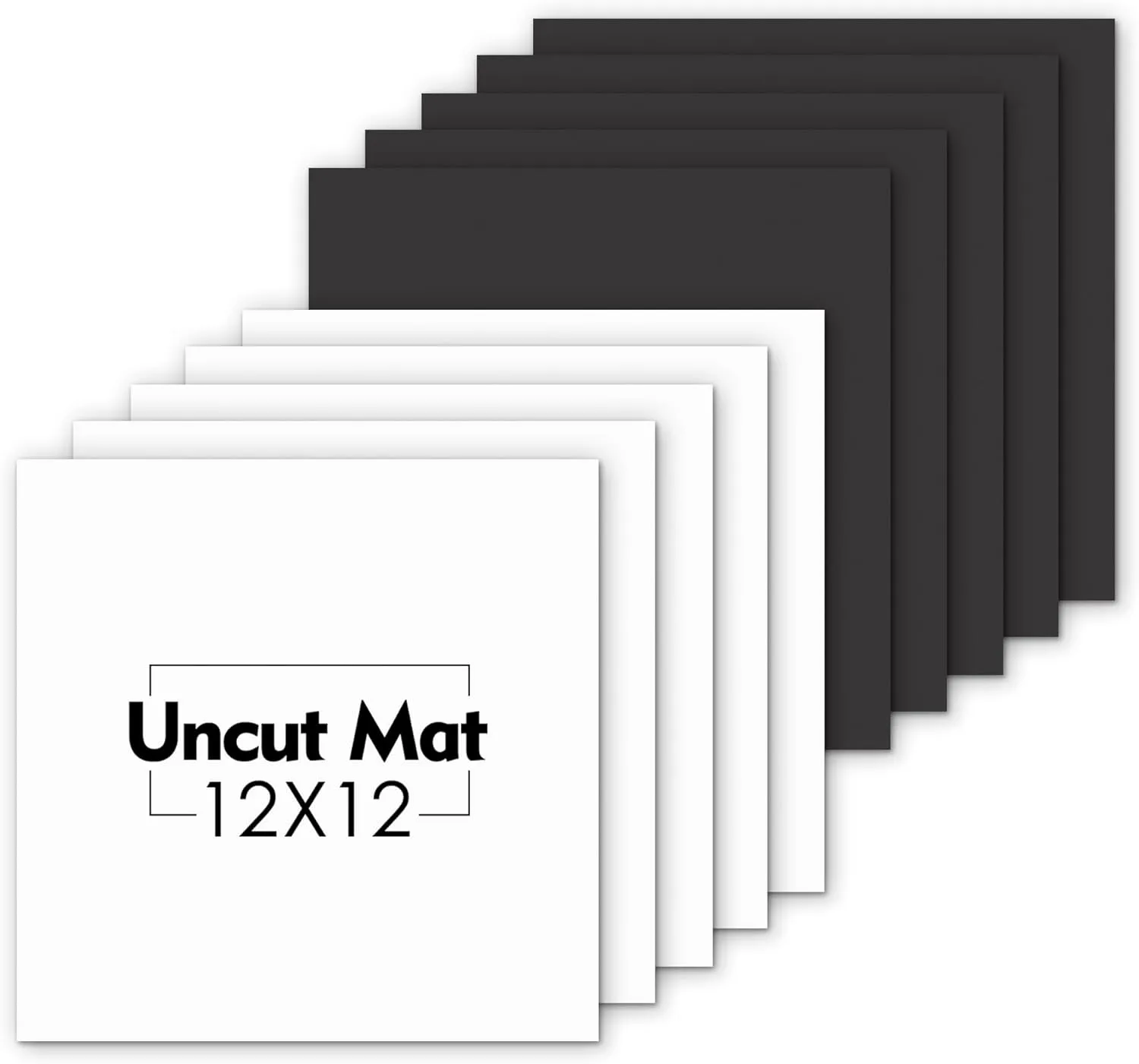 Mat Board Center, Pack of 10 12x12 Uncut Matte Boards, White and Black Backing Mat Boards for Prints, Frames, Photos, Crafts