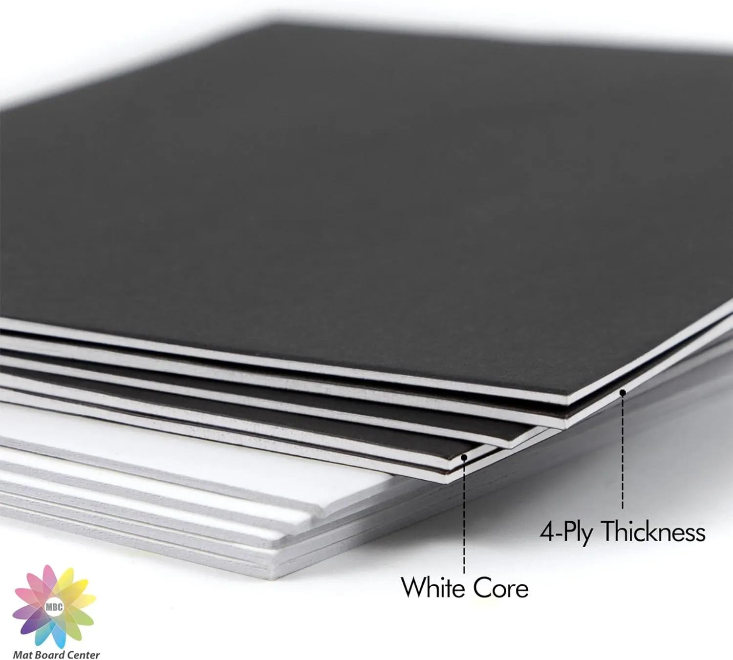 Mat Board Center, Pack of 10 12x12 Uncut Matte Boards, White and Black Backing Mat Boards for Prints, Frames, Photos, Crafts