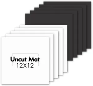 Mat Board Center, Pack of 10 12x12 Uncut Matte Boards, White and Black Backing Mat Boards for Prints, Frames, Photos, Crafts