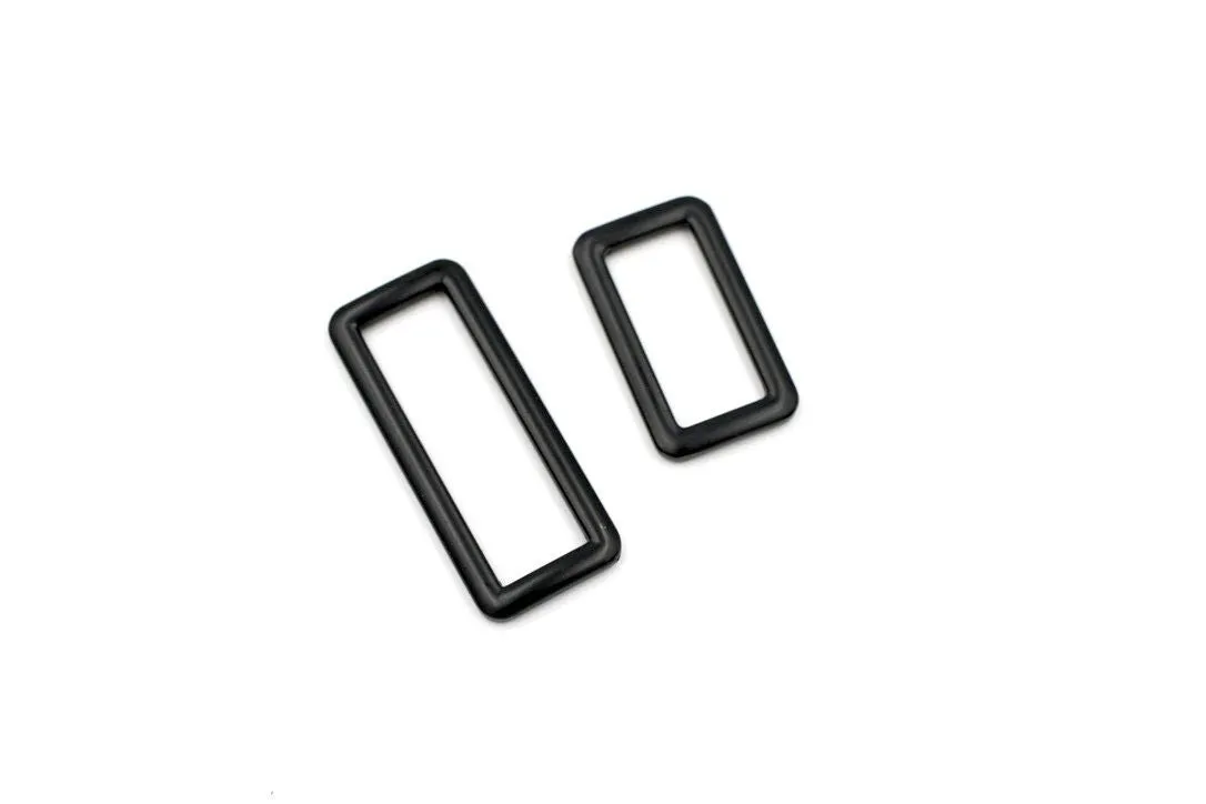 Matte Black 1 1/2 inch (38mm) Rectangle Ring- Set of 2