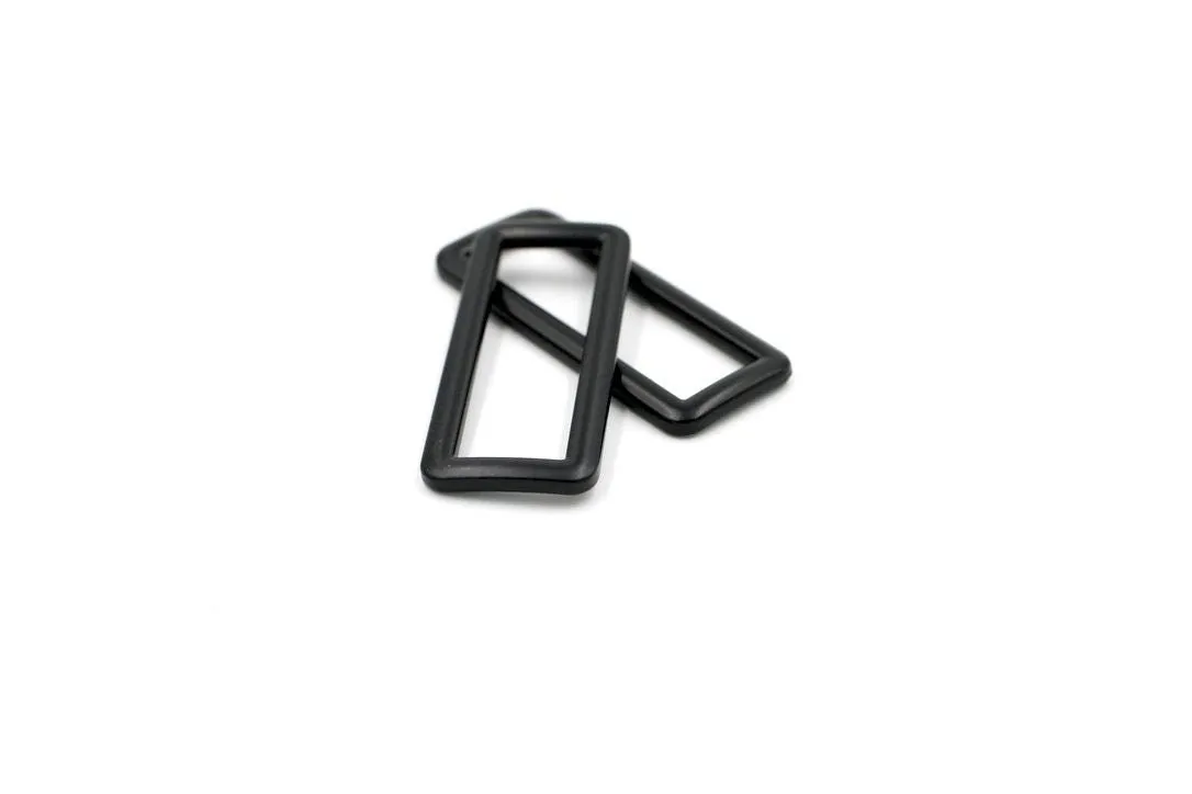 Matte Black 1 1/2 inch (38mm) Rectangle Ring- Set of 2