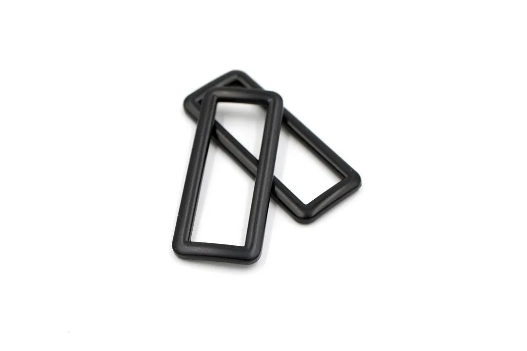Matte Black 1 1/2 inch (38mm) Rectangle Ring- Set of 2