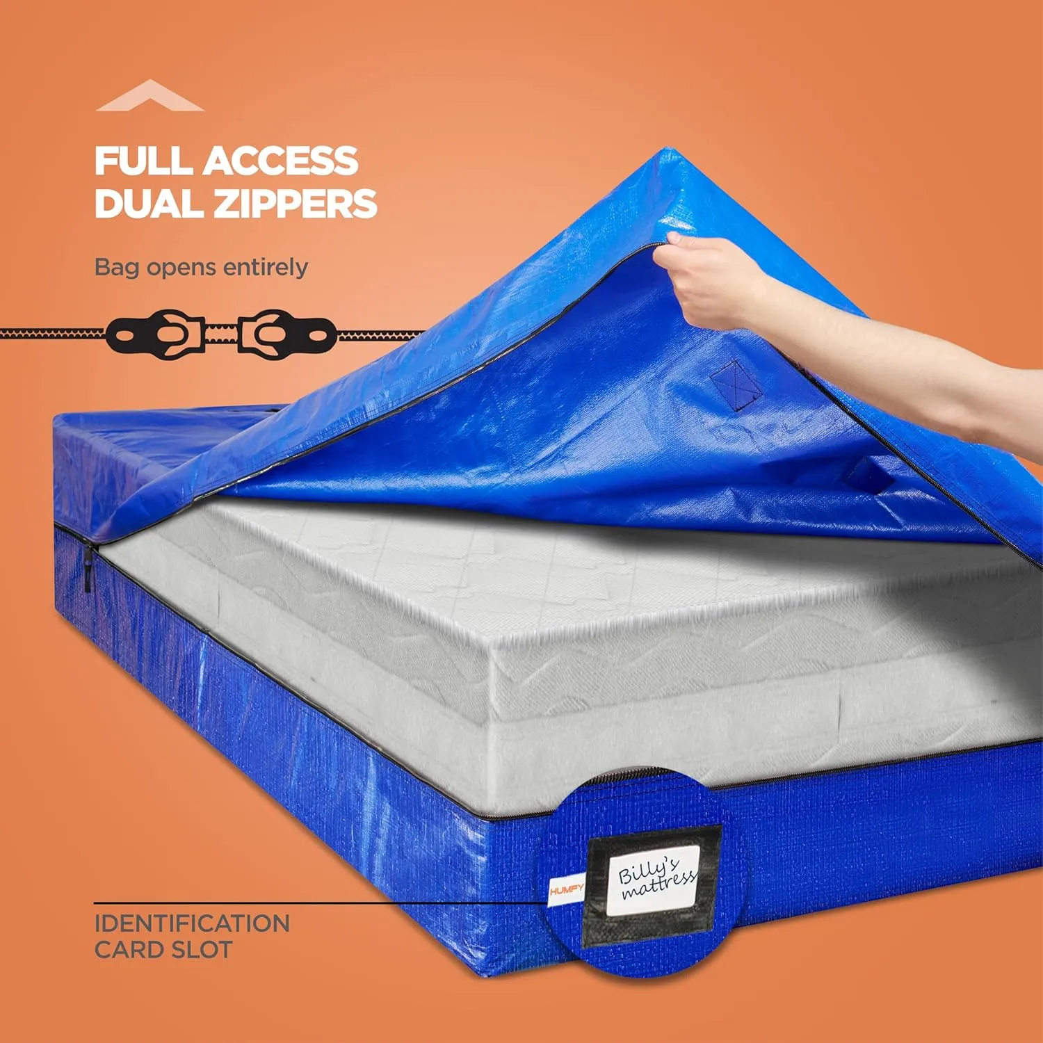 Mattress Bags For Moving With 8 Handles – King Size Mattress Moving Bag – Tear-Proof Mattress Storage Cover With Dual Zippers – Reusable Mattress Moving Bags For Transport & Storage Mattress Protector