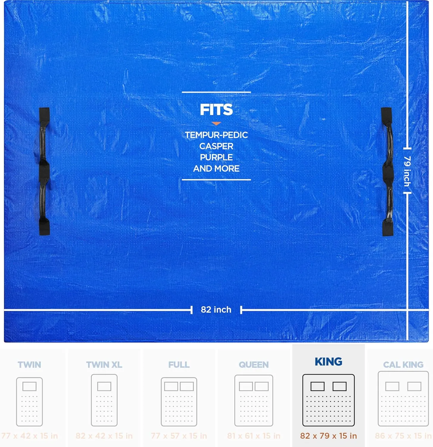 Mattress Bags For Moving With 8 Handles – King Size Mattress Moving Bag – Tear-Proof Mattress Storage Cover With Dual Zippers – Reusable Mattress Moving Bags For Transport & Storage Mattress Protector
