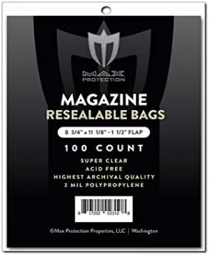 Max Pro Ultra Premium Resealable Magazine Bags - 8-3/4 x 11-1/8 - Acid Free