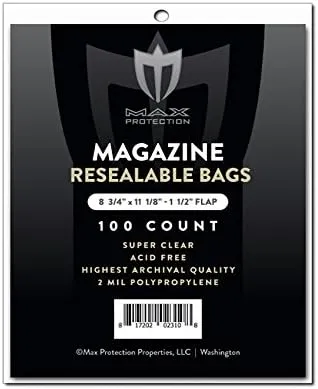 Max Pro Ultra Premium Resealable Magazine Bags - 8-3/4 x 11-1/8 - Acid Free
