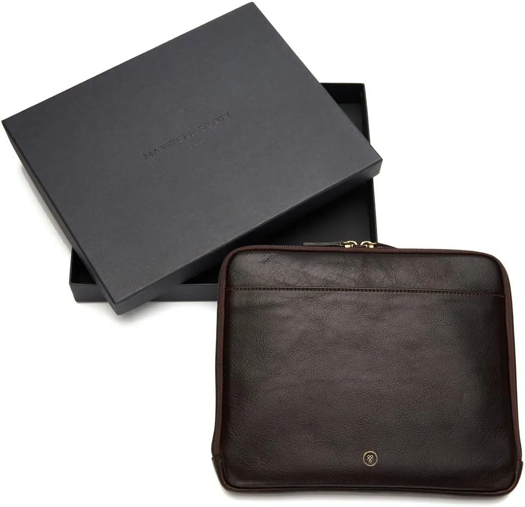 Maxwell Scott - Luxury Leather Tablet Case Cover with Three-Sided Zip - Handmade from Full Grain Hides - The Luzzi