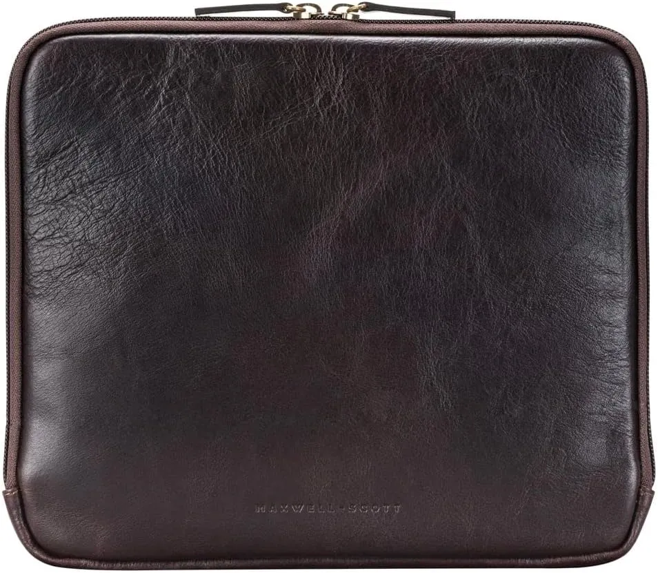 Maxwell Scott - Luxury Leather Tablet Case Cover with Three-Sided Zip - Handmade from Full Grain Hides - The Luzzi