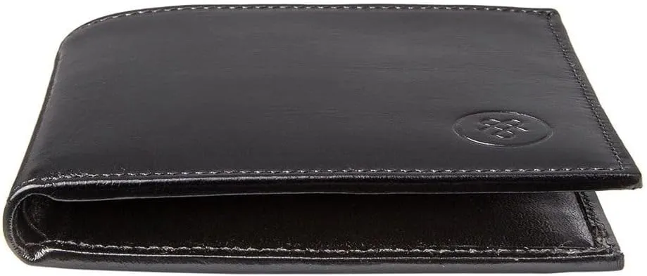 Maxwell Scott - Personalized Luxury Leather RFID Billfold Wallet for Men - Handmade in Italy - The Vittore RFID Black