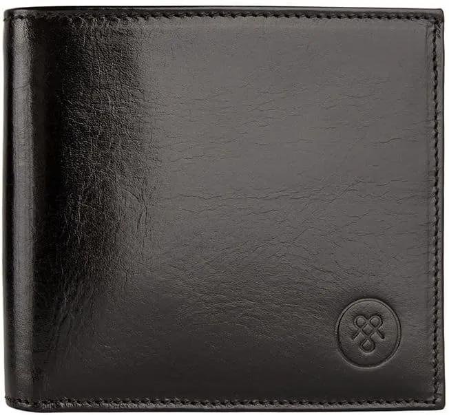 Maxwell Scott - Personalized Luxury Leather RFID Billfold Wallet for Men - Handmade in Italy - The Vittore RFID Black