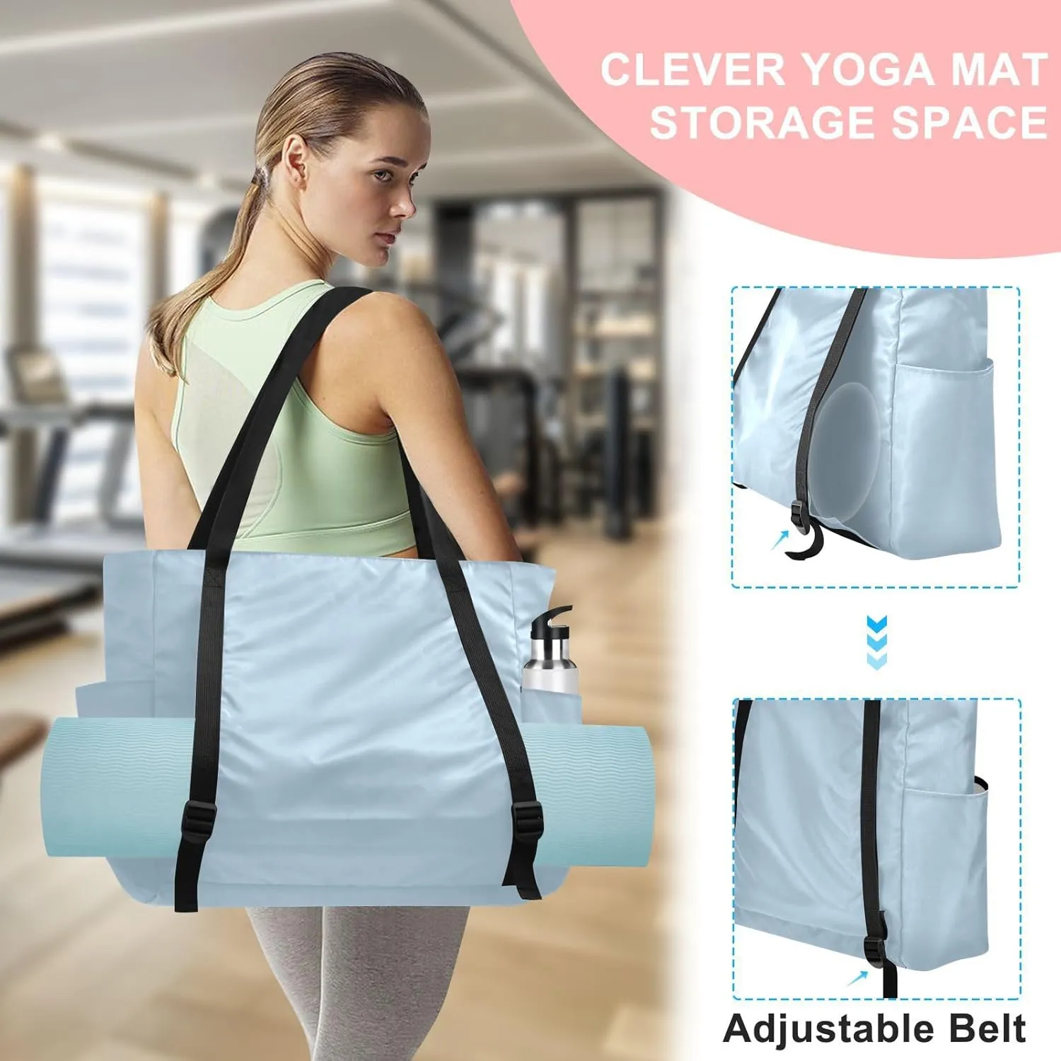 MCHIVER Yoga Bag for Women Men Large Yoga Mat Bag Shoulder Bags for Travel Pilates Yoga