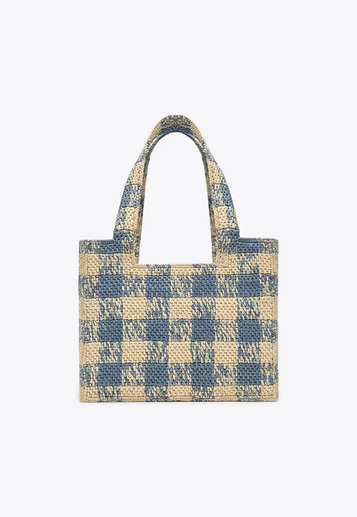 Medium Font Woven-Raffia Tote Bag