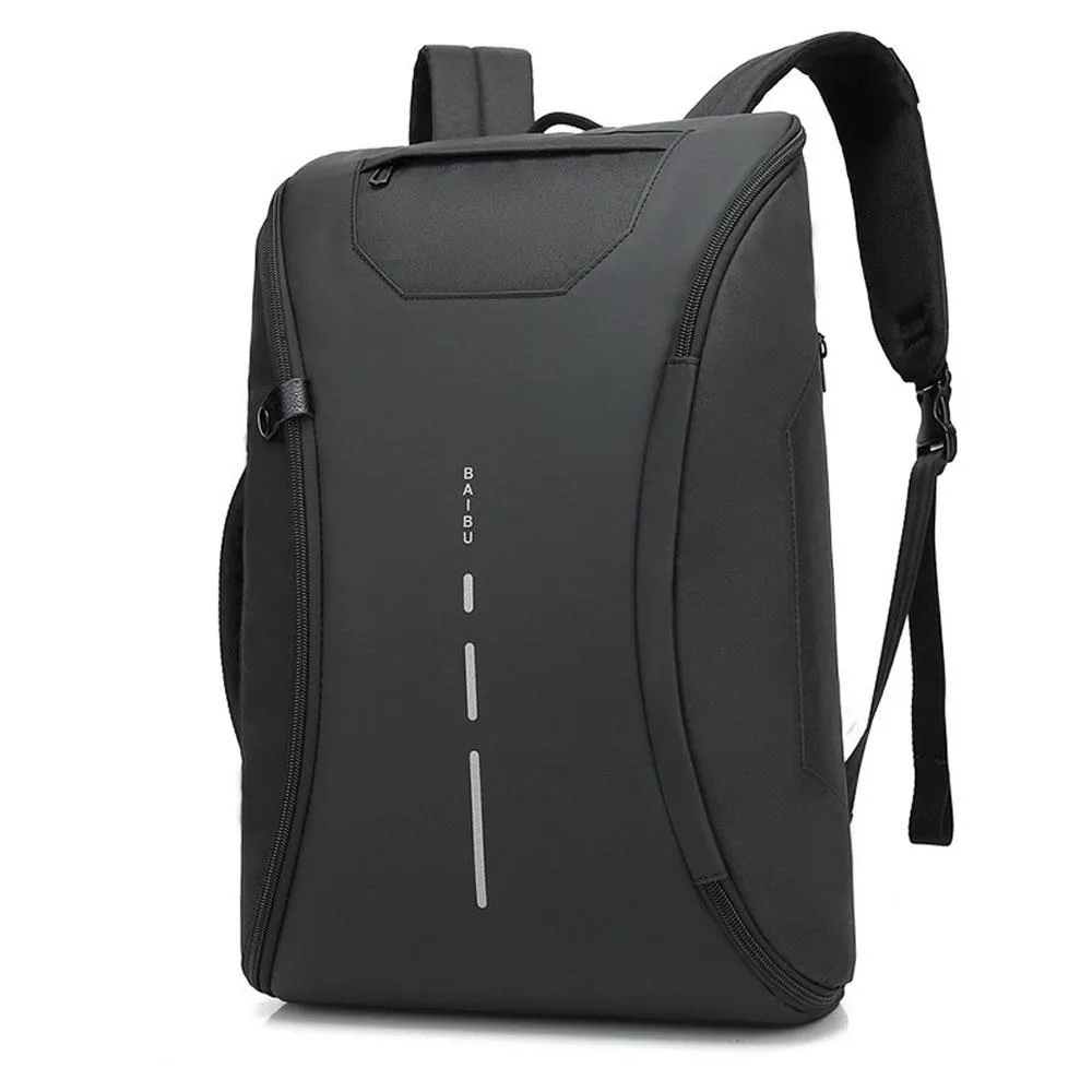 Mens 2 in1 New Style Anti-Theft USB Charging Slim Backpack/Laptop Bag