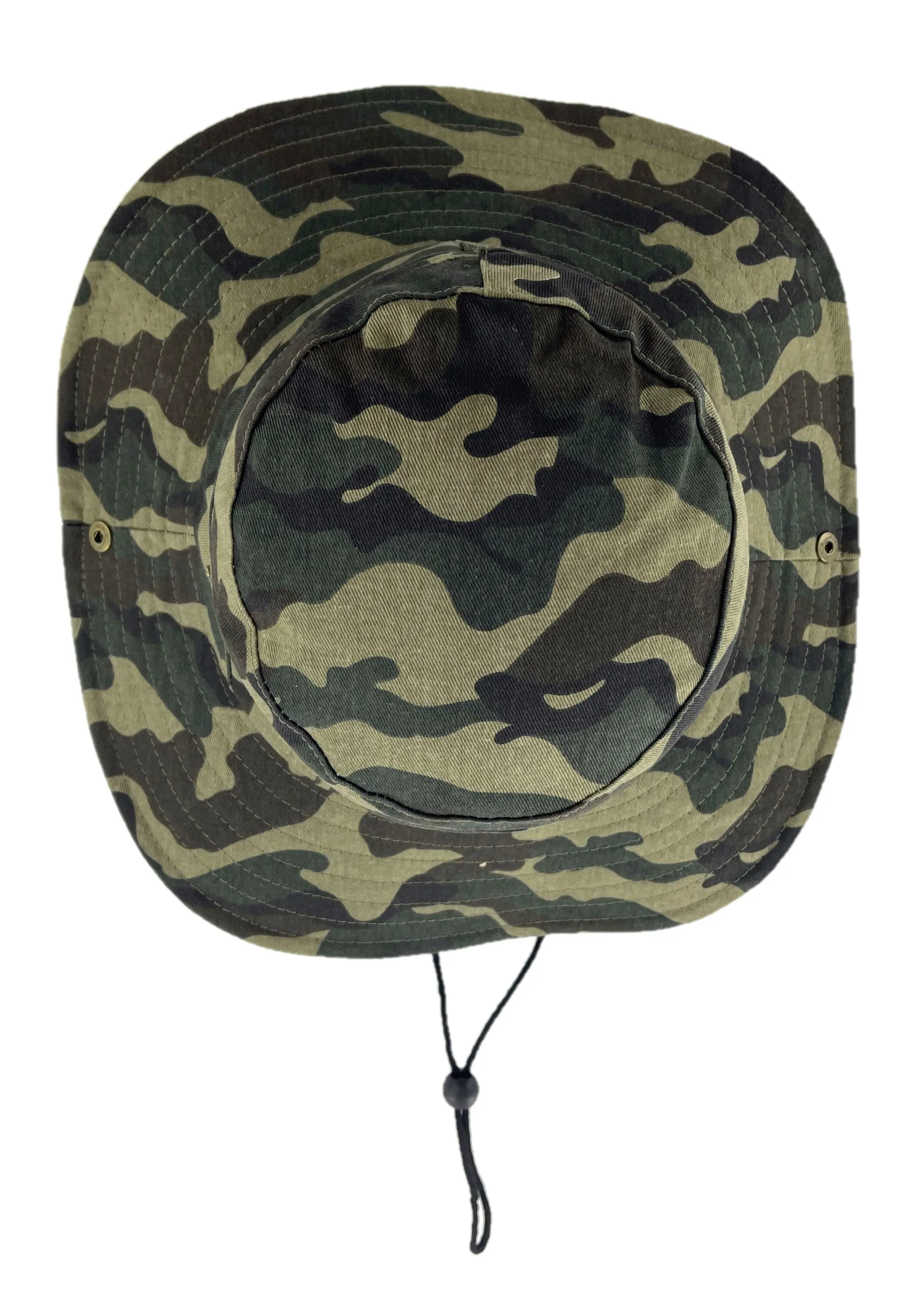 Men's Camo Print Wide-Brimmed Cowboy Hat Safari Bush Sun Hat
