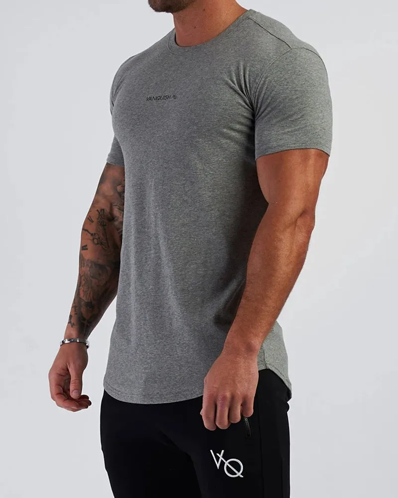 Men's Solid Color Printed Sports Wear T-shirt M-2XL