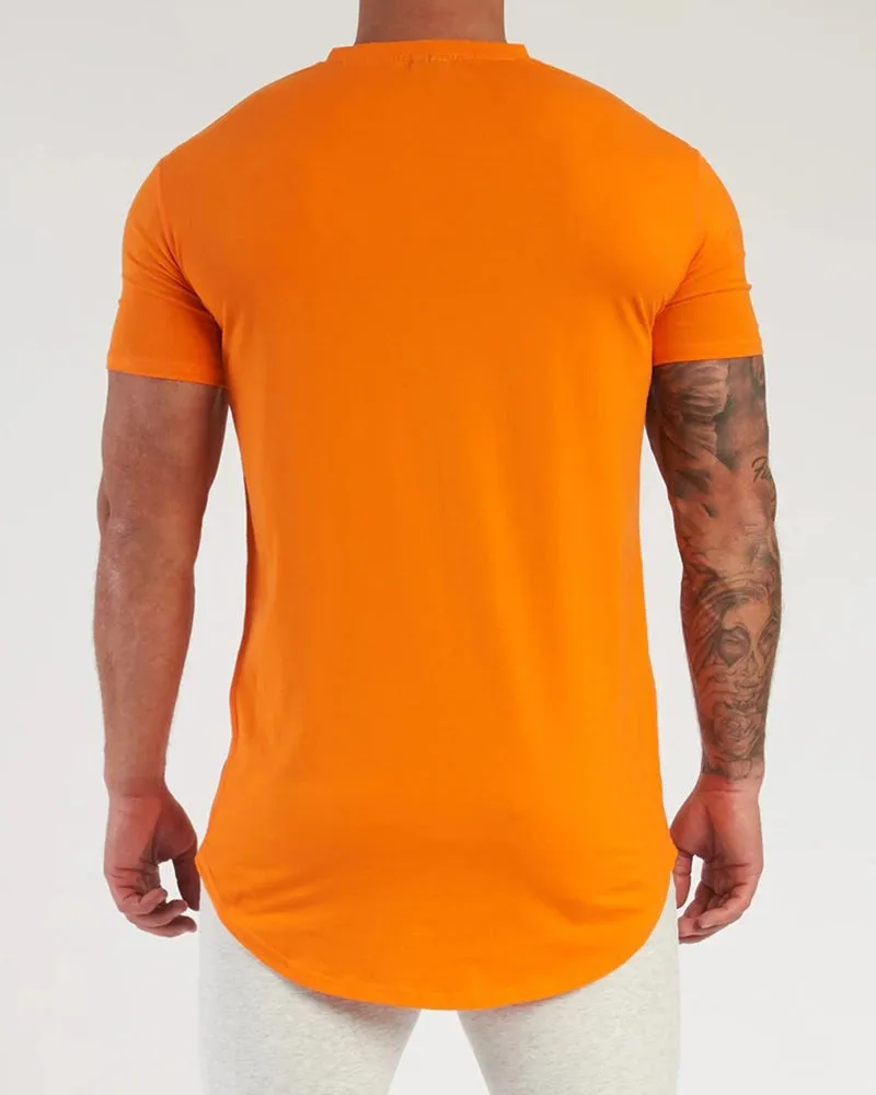 Men's Solid Color Printed Sports Wear T-shirt M-2XL