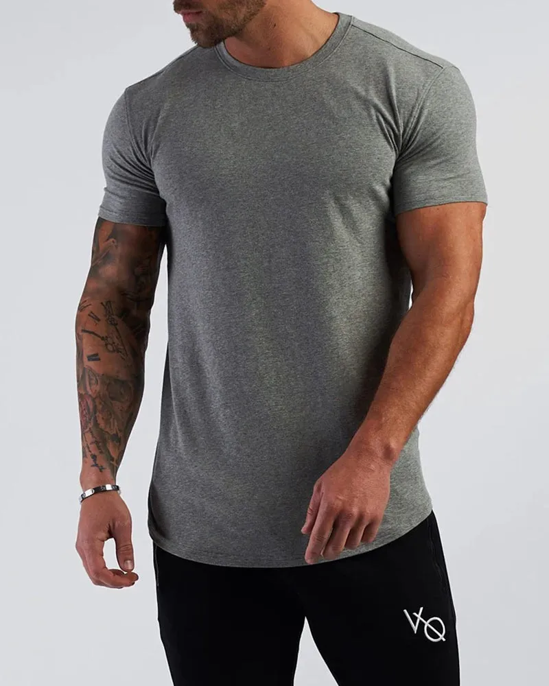 Men's Solid Color Printed Sports Wear T-shirt M-2XL