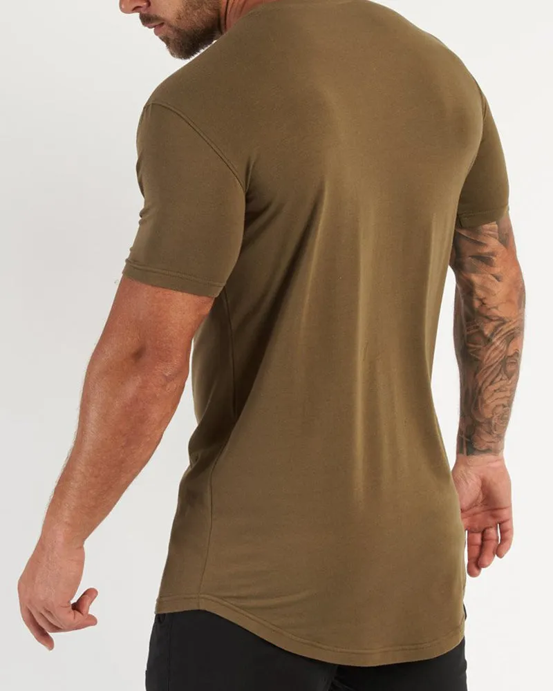 Men's Solid Color Printed Sports Wear T-shirt M-2XL