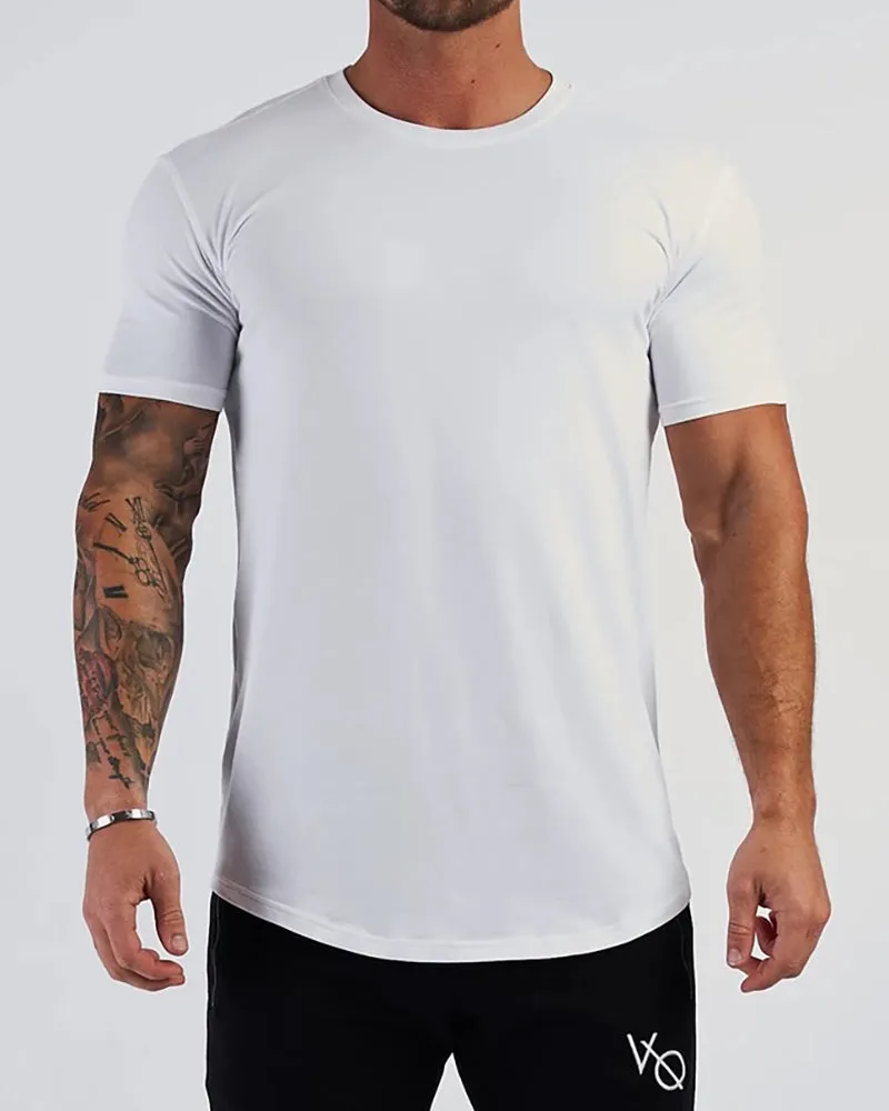 Men's Solid Color Printed Sports Wear T-shirt M-2XL