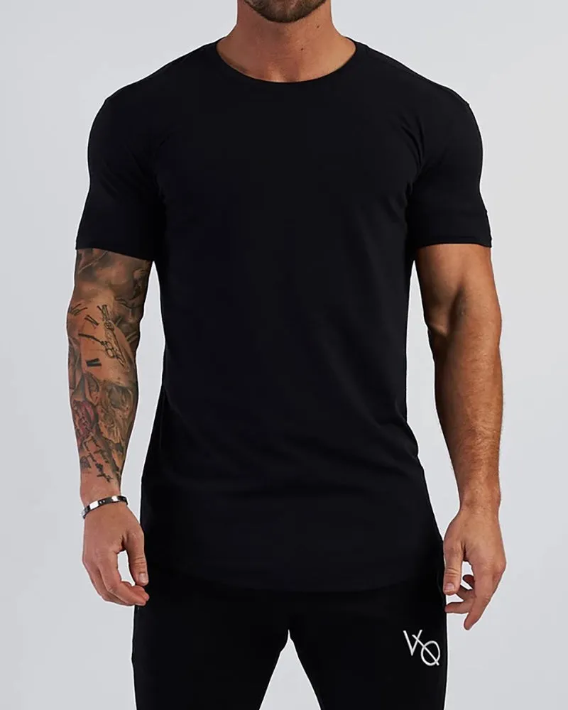 Men's Solid Color Printed Sports Wear T-shirt M-2XL